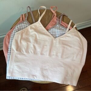 Marilyn Monroe Bundle Of 3 Bralette Cropped Tanks Pastels No Pads -XL